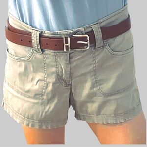 Beige Stretch Shorts Size 6 Cotton Blend Pockets